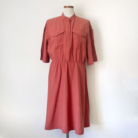 Eloquii Rust Orange Shirt Dress Plus Size 14 cotton blend preowned - Picture 2 of 5